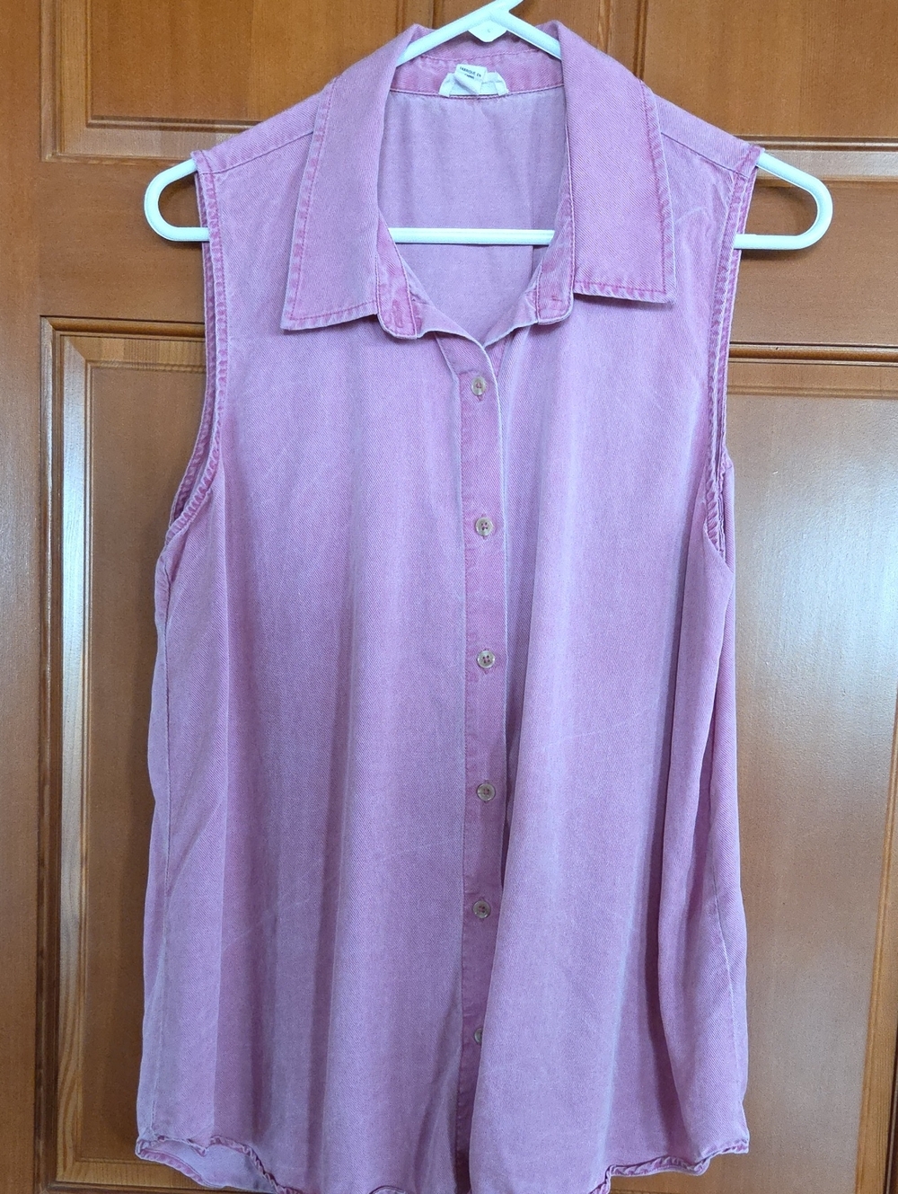Tribal Jeans Sleeveless Button-Front Pink Women's Top PP21" L27"